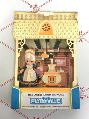 Vintage RARE 1971 Flatsyville "Grandma Baker" Sealed Set by Ideal